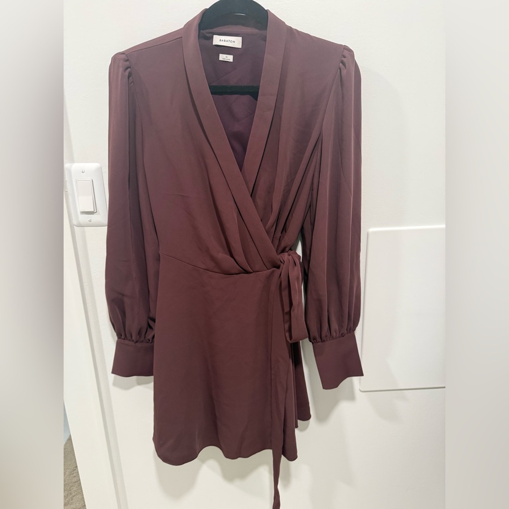 ARITZIA Babaton Burgundy Wrap Dress